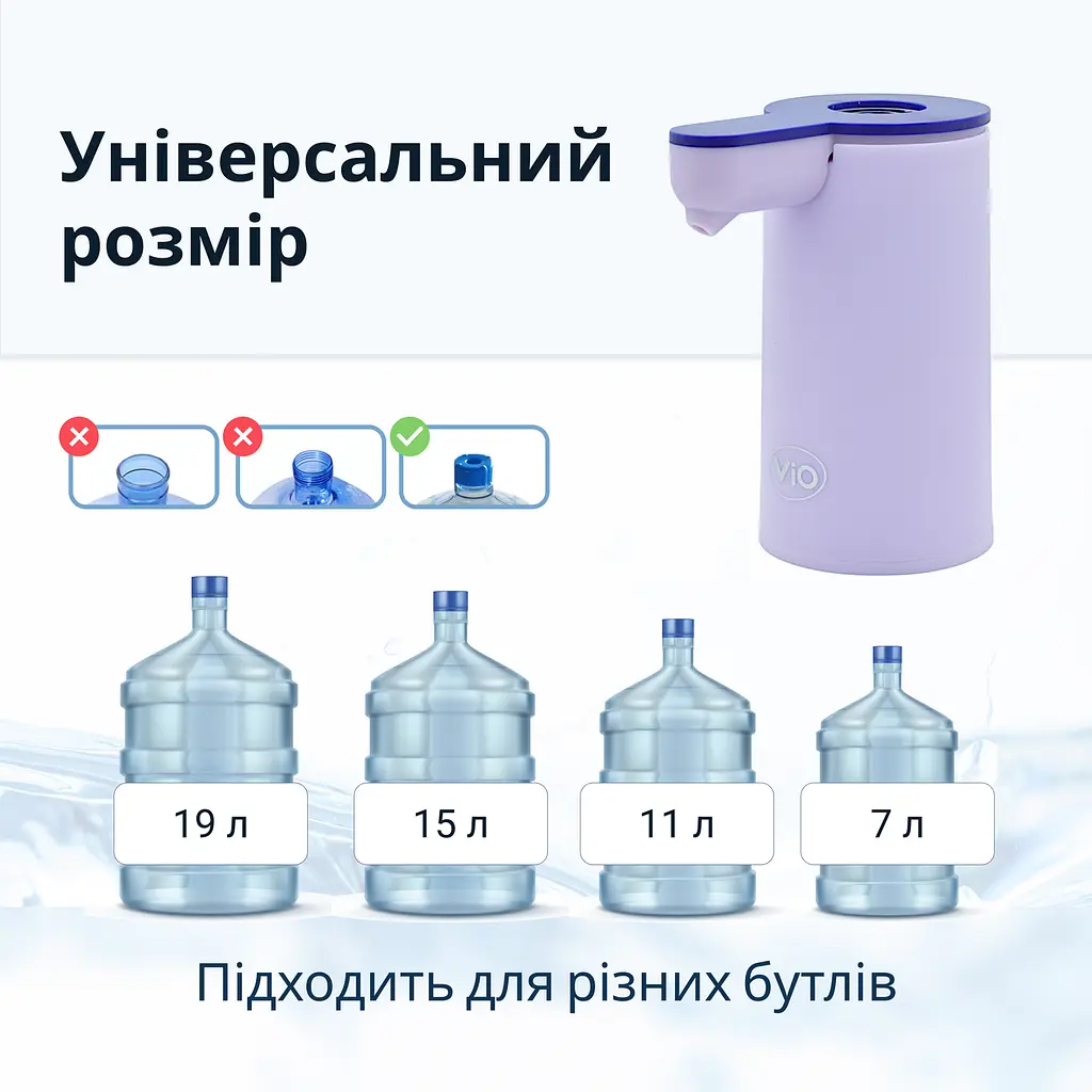 Електрична помпа для води ViO E18, фіолетова - фото 7