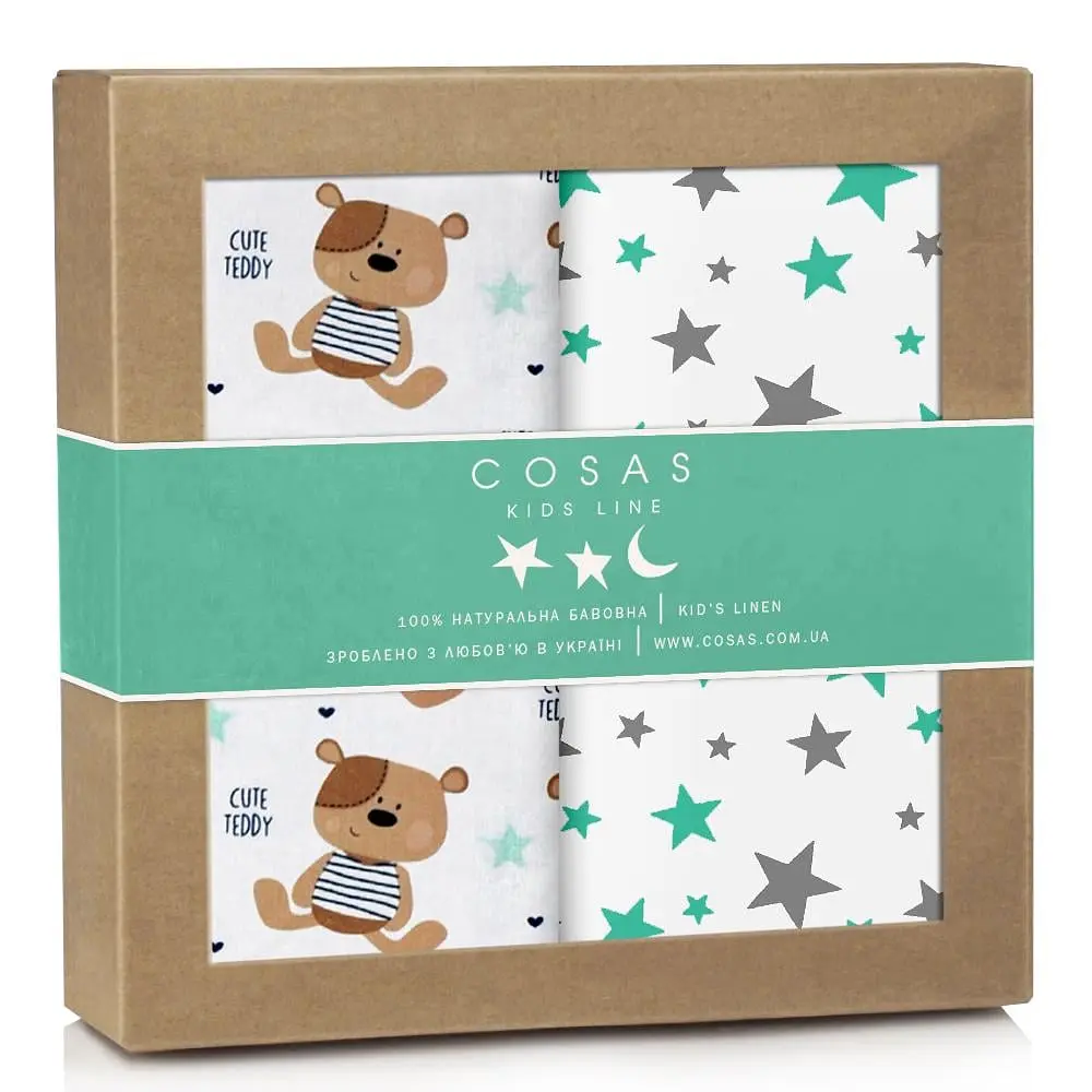 Багаторазові пелюшки дитячі TEDDY BEAR 2шт COSAS (4822052062821)