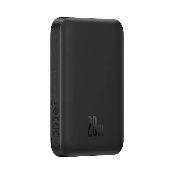 Магнітний портативний павербанк із бездротовою зарядкою Baseus Magnetic 20 W 6000 mAh для iPhone чорний - фото 4