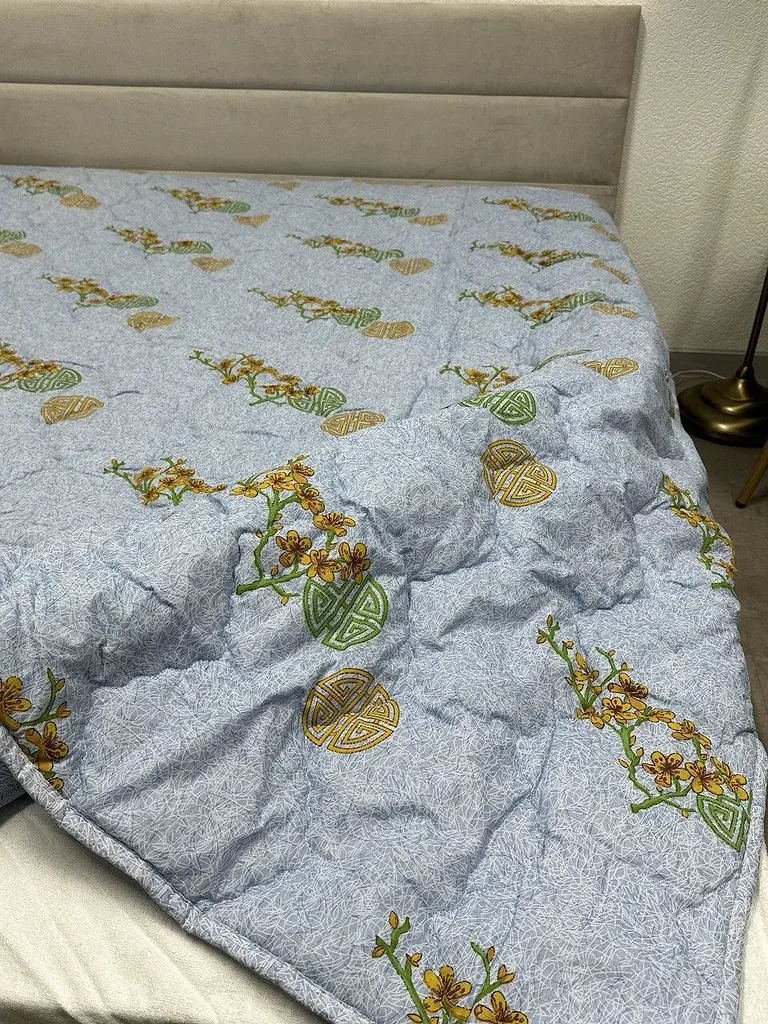 Ковдра Ecotton двоспальна 172х205 см антиалергенна стьобана блакитна 50-0012 Blue - фото 4