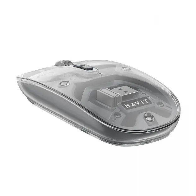 Бездротова миша дворежимна Havit MS62WB Pro Transparent сірий (HV-MS62WB Pro-TGY) - фото 3