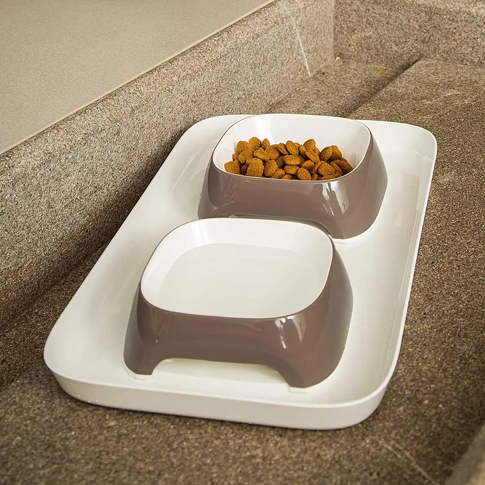 Миски на підставці для собак та котів Ferplast Glam Tray Extra Small пластикові сірі 40x23x4.5 см 400 мл 71908321 - фото 6