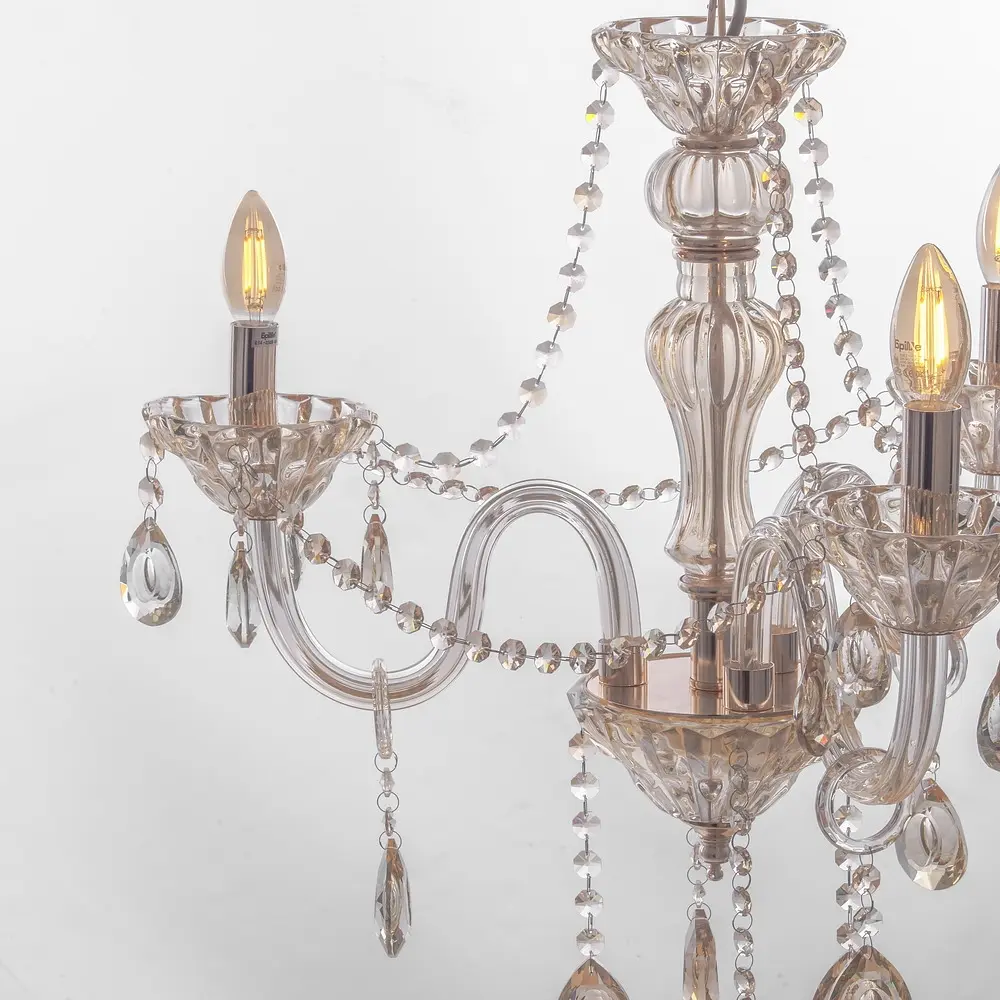 Люстра свеча Brille подвесная хрустальная E14 40W G (BCL-687S/3) - фото 5