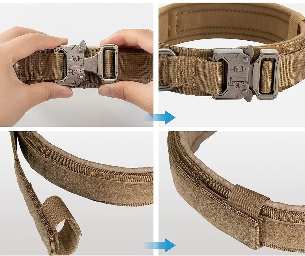 Нашийник для собак Harness, нейлоновий з металевою пряжкою-фастекс Коричневий, L - фото 3