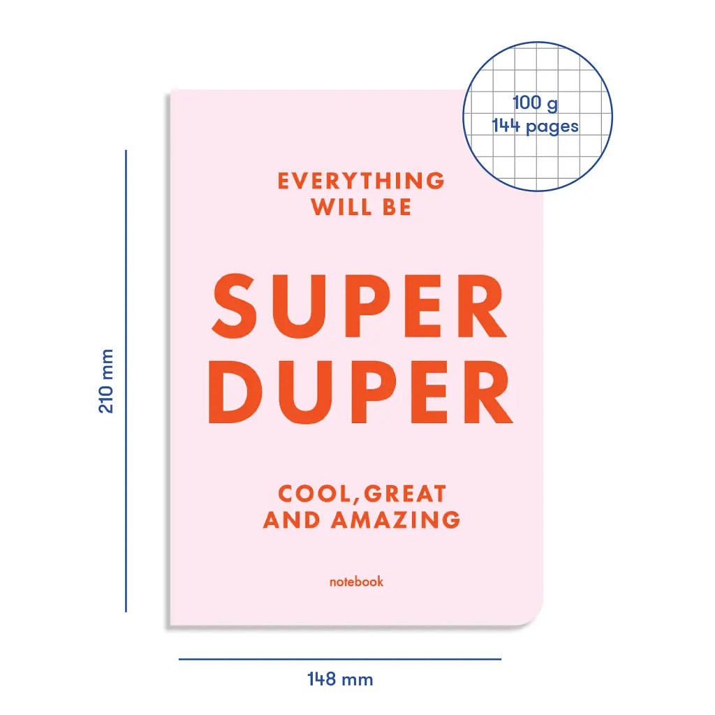 Блокнот у клiтинку SUPER DUPER рожевий - фото 2