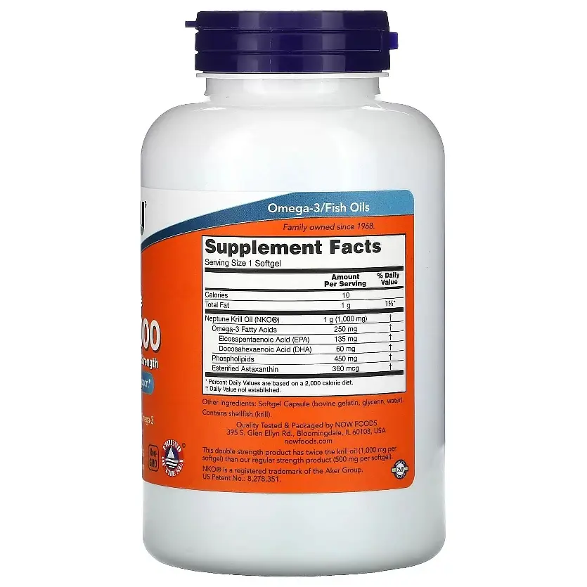 Масло криля Now Foods Neptune Krill подвійна сила 1000 мг 120 капсул (NOW-01629) - фото 2