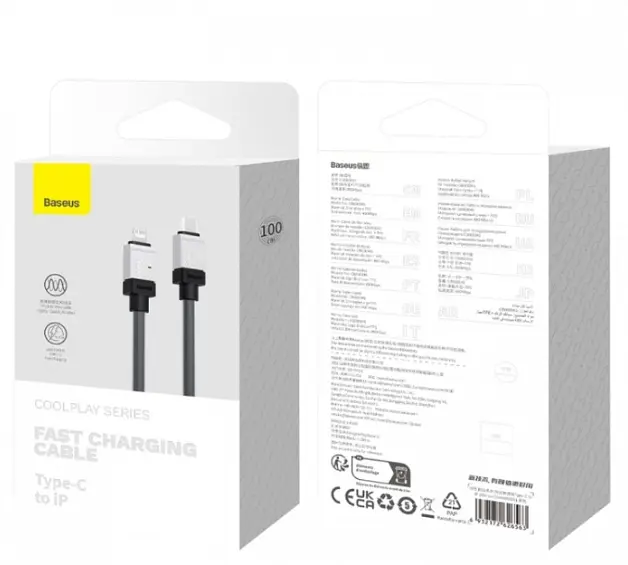 Кабель Baseus CoolPlay Series Fast Charging Cable Type-C to Lightning 20W 1m CAKW000001 Black - фото 5