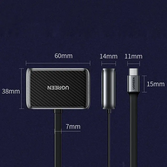 Перехідник Ugreen USB 2.0 Type-C HDMI+VGA HDMI 1.4b CM303 чорний - фото 4