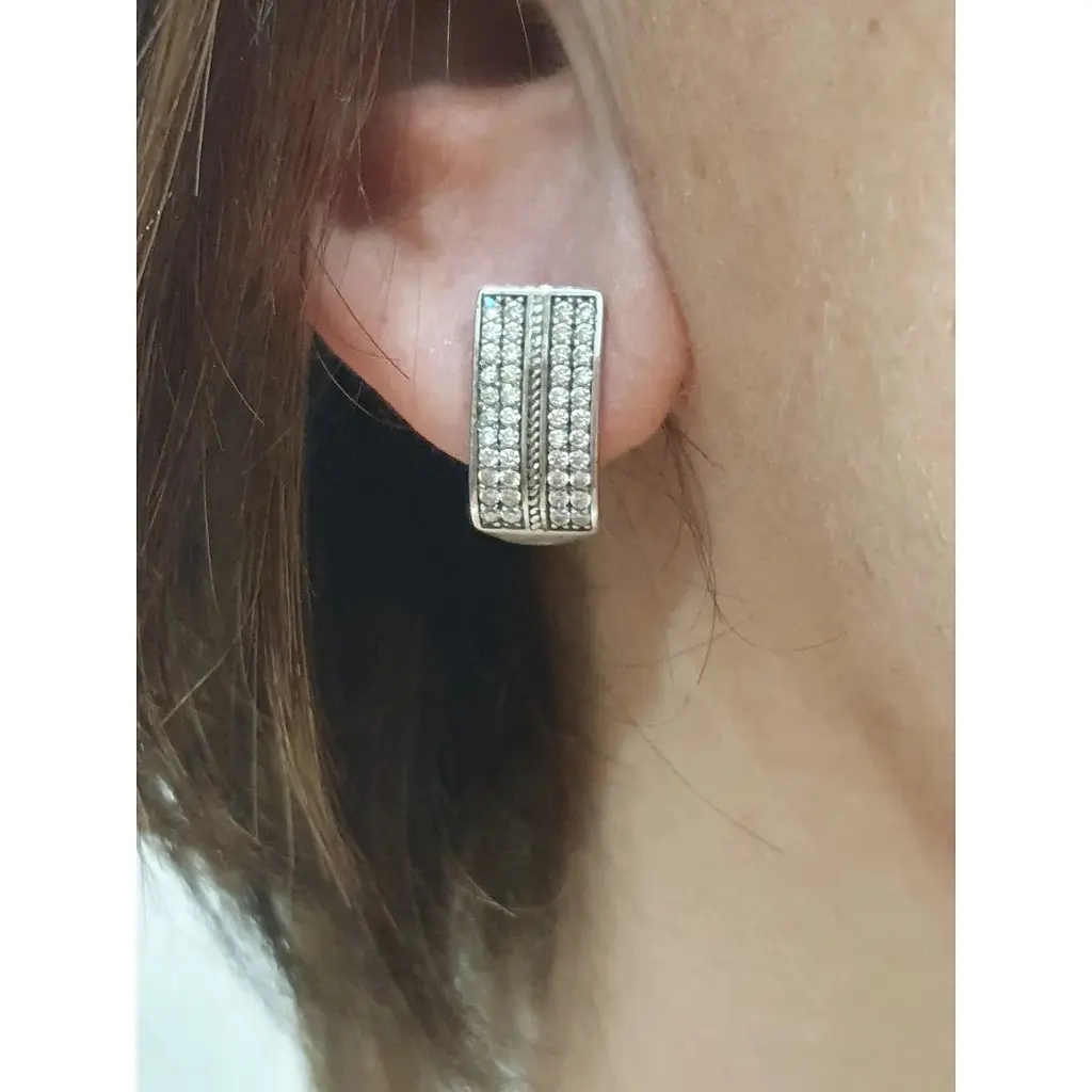 Срібні сережки Ювелір Стандарт з фіанітами. 2543Ю - фото 2