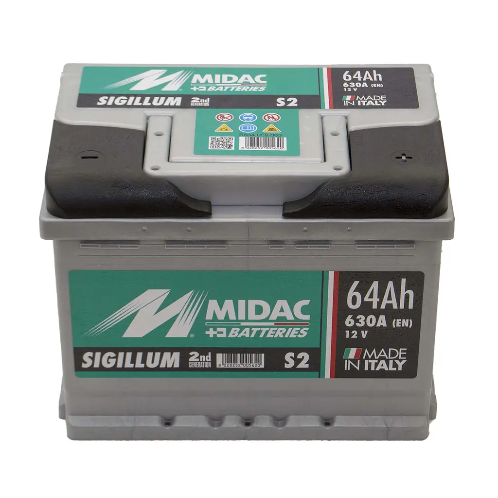 Аккумулятор 6СТ-64A MIDAC S2 Sigillum, 12V 64Ah (-/+) евро  EN630А - фото 2