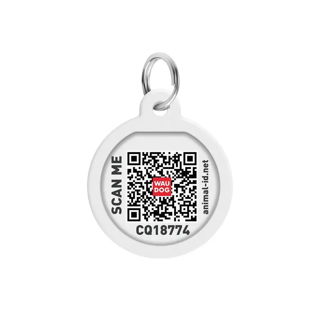 Адресник для собак і котів Waudog Smart ID з QR паспортом Мохнаті монстри коло 25 мм - фото 4