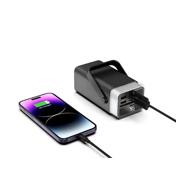 Зовнішній акумулятор Power Bank LENYES PX492D, 40000 мА·год, швидка зарядка PD 22.5W, RGB підсвітка, чорний - фото 6