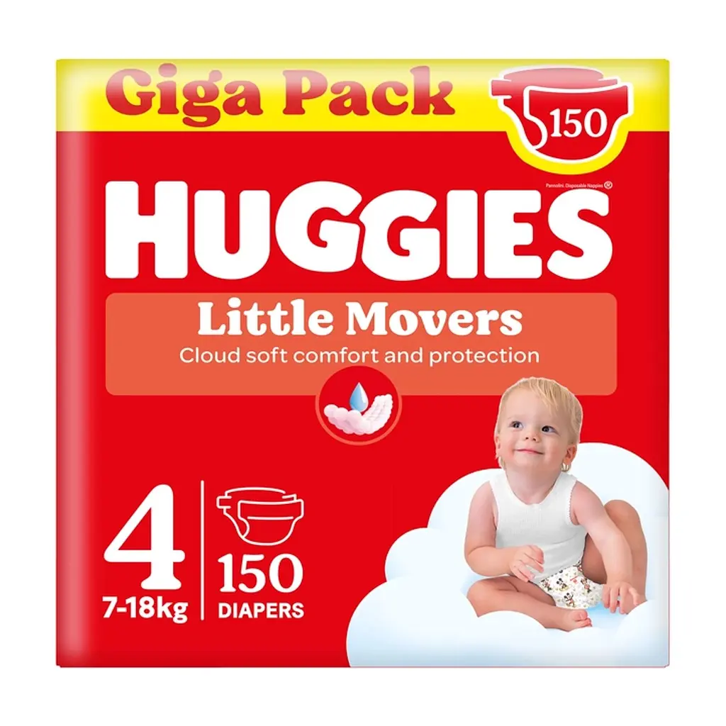 Підгузки Huggies Little Movers 4 (7-18 кг) M-pack, 150 шт (5029053583402)