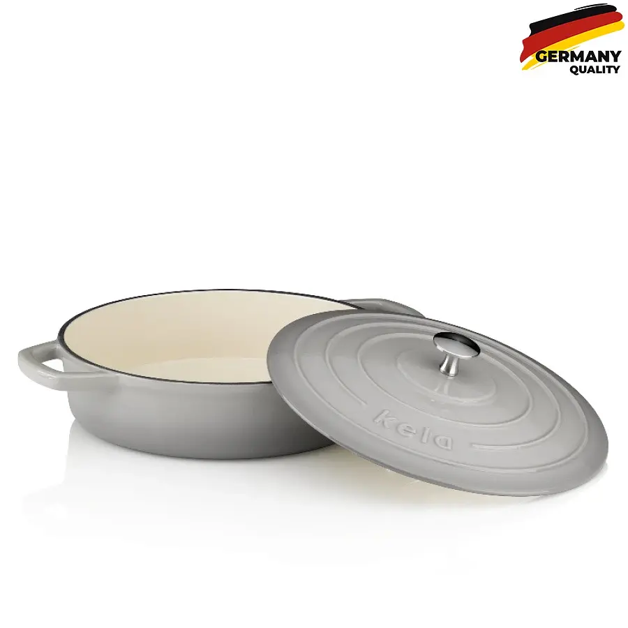 Сотейник Kela Calido чугунный с крышкой 28 см 3.2 л серый (12611) - фото 2