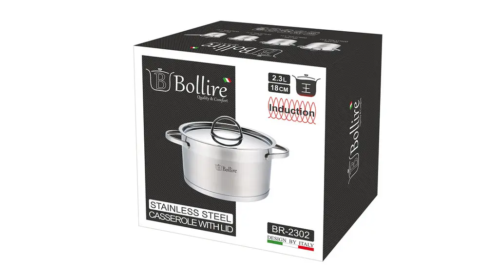 Каструля з кришкою Bollire BR-2302 2,3 л 18х10,5 см - фото 2