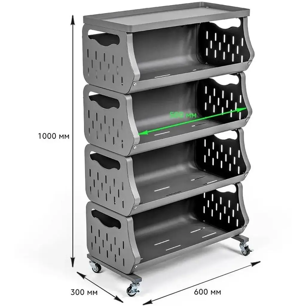 Стеллаж для хранения Wall Sticker SW-00002260 универсальный четырехъярусный 60х30х77 см - фото 2