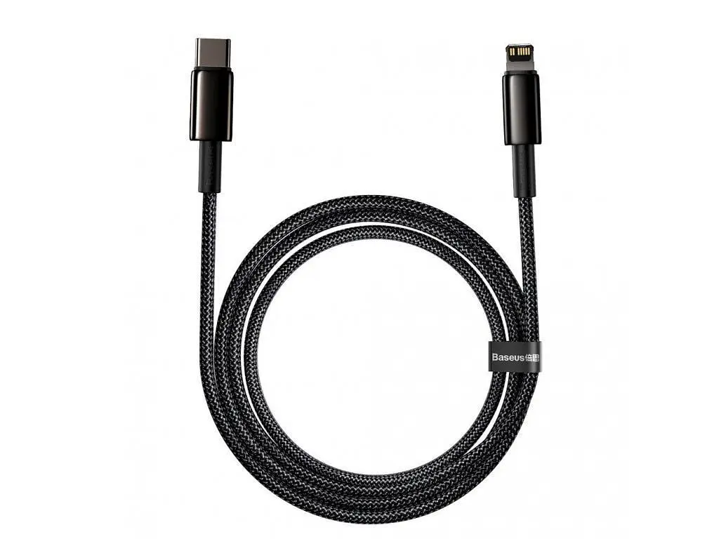 Кабель Baseus Tungsten Gold USB-C to Lightning 2m Black (CATLWJ-A01) [82115] - фото 3