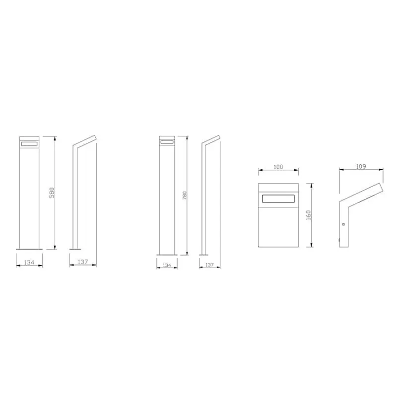 Светильник GTV LONDON 10W, IP54, 4000K, 58см, черный | Line F | Арт. LD-LON10W58P-10 - фото 5