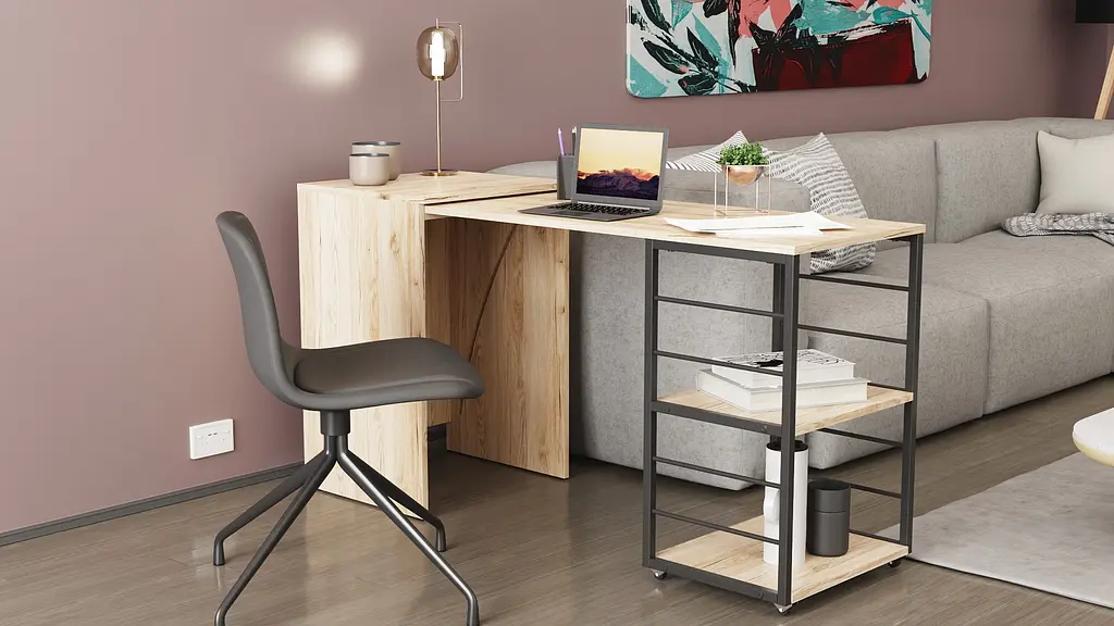 Стіл-тумба трансформер Смарт 2/2 Ferrum-decor 750x1450x600 Чорний метал ДСП Дуб Сан-Марино 16 мм (FRD-105103) - фото 10