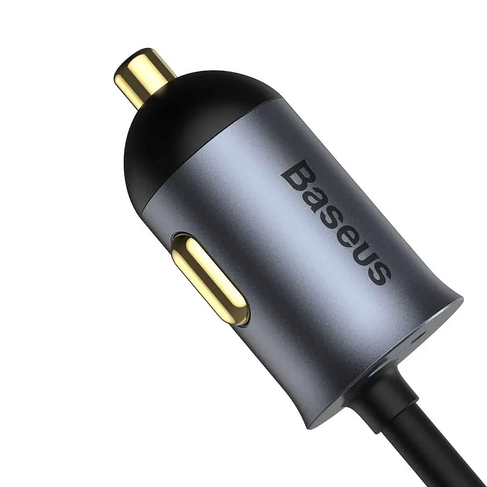 Автомобільний зарядний пристрій Baseus Share Together PPS multi-port Fast charging with extension cord 120W 2U+2C Gray (CCBT-A0G) - фото 5
