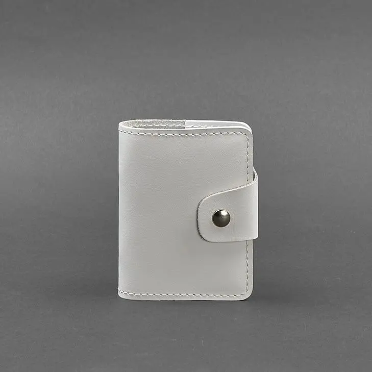 Женский кожаный кард-кейс 7.1 (Книжечка) белый - фото 6
