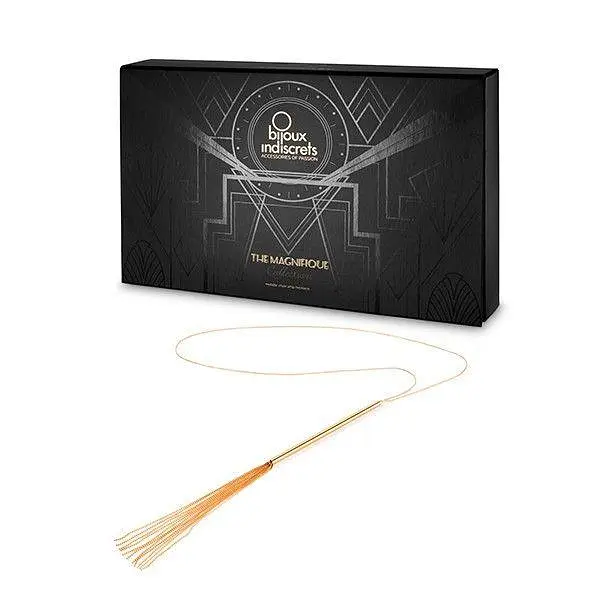 Прикраса для тіла Bijoux Indiscrets Magnifique Necklace Whip Gold ланцюжок-батіг на шию (золотистий) - фото 4