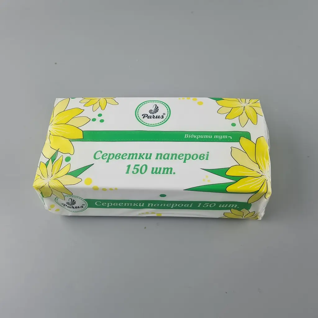 Косметичні серветки, Одеса, 2-шарові, білий, аромат ромашка та мед, 200ммx200мм +-5%, 150 аркушів в упаковці
