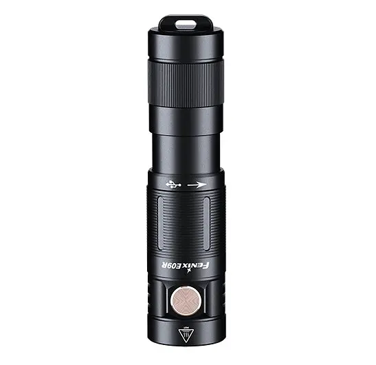 Ручний міні ліхтарик Fenix E09R 600лм Type-C (Чорний) - фото 2