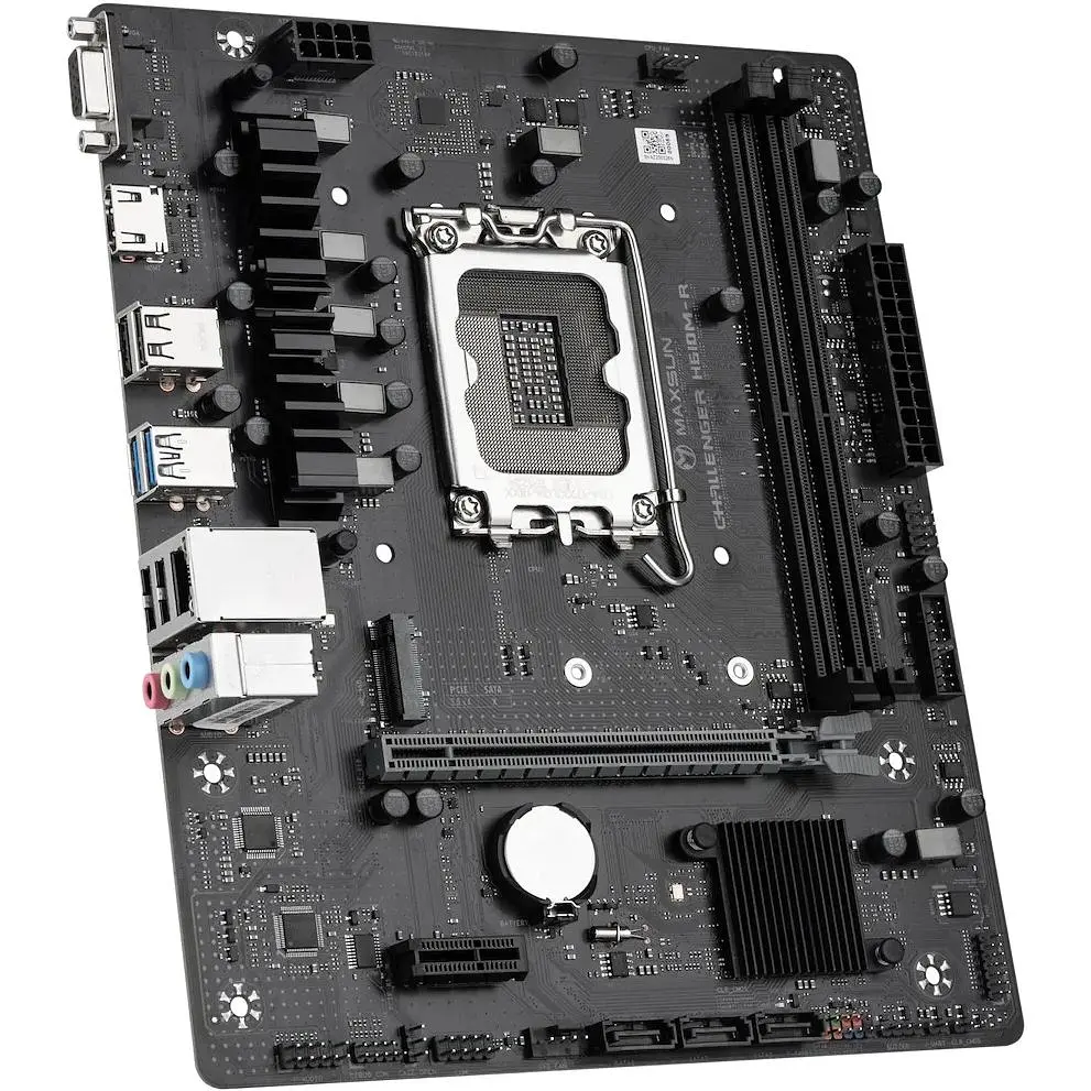 Материнська плата Maxsun LGA1700, Challenger H610M-R V2, H610, 2xDDR4, Int.Video(CPU), 3xSATA3, 1xPCI-E 16x 4.0, 1xPCI-E 1x, M.2 3.0, RTL8111H, 2xUSB3.2/2xUSB2.0, VGA/HDMI, MicroATX (MS-Challenger H610M-R V2) - фото 4
