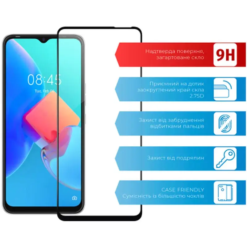 Скло захисне ACCLAB Full Glue Tecno Spark 8C (1283126542466) - фото 3