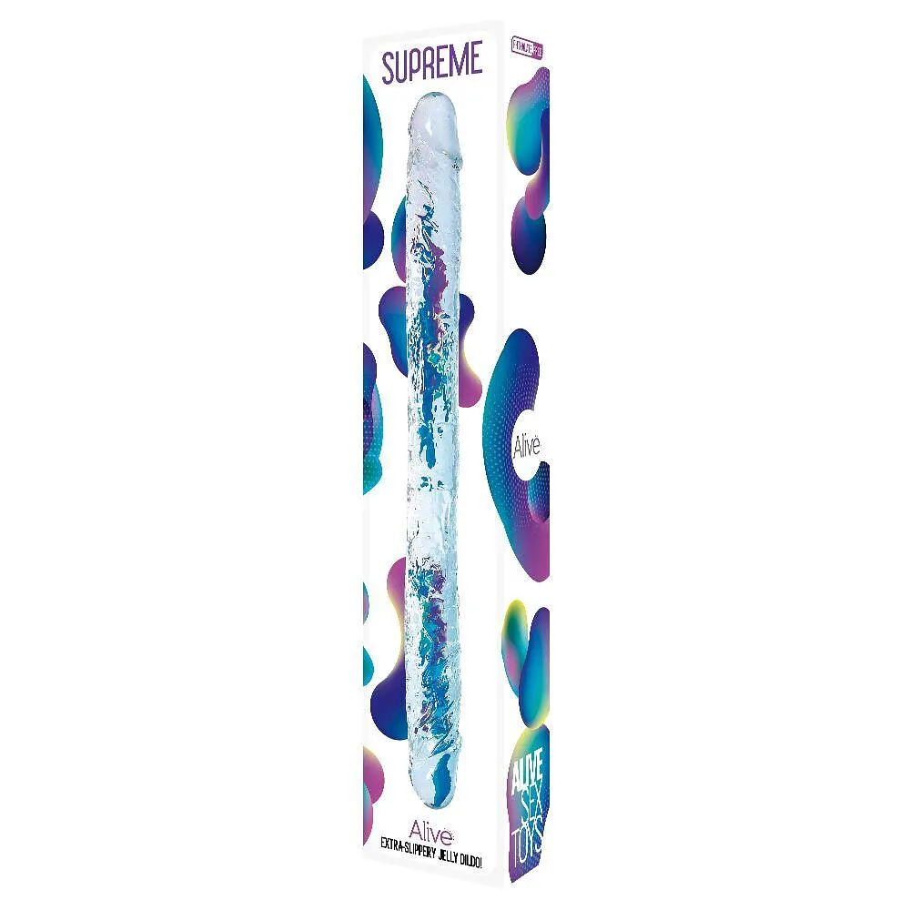 Прозорий двосторонній фалоімітатор Alive Supreme Jelly Dildo - фото 2