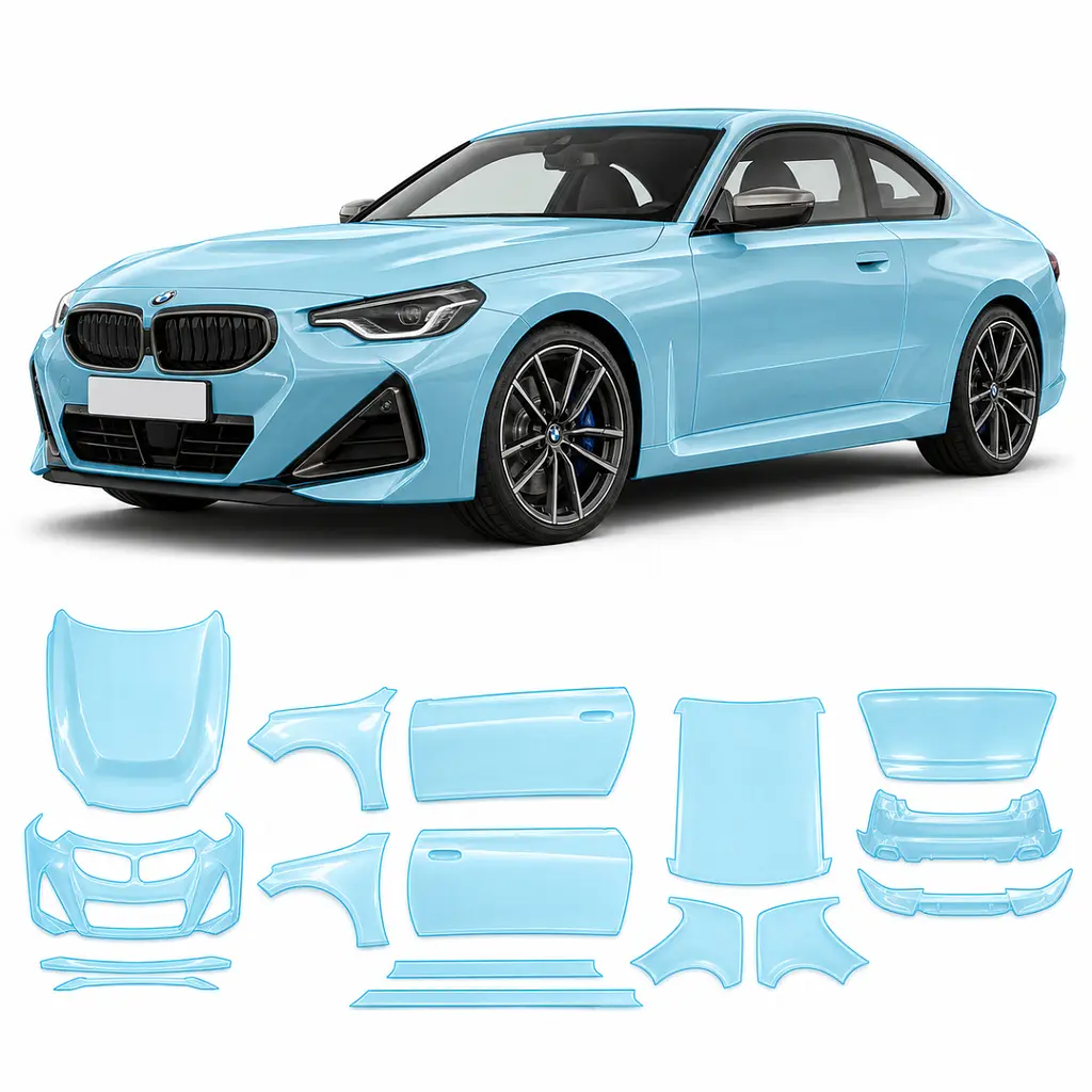Антигравійна захисна бронеплівка за лекалами для BMW 2 Series G42 2021- повний кузов