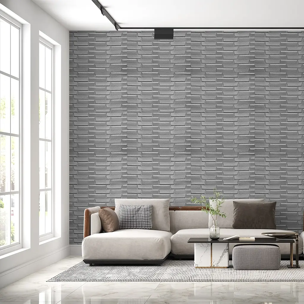 Самоклеюча декоративна 3D панель 3D Loft сіра кладка в рулоні 19.6 м 19600x700x5мм - фото 4