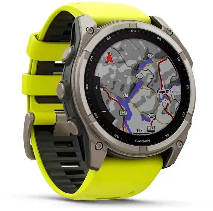Смарт-годинник Garmin Fenix 8 51mm Solar Sapphire Titanium w. Amp Yellow/Graphite Silicone Band (010-02907-20/21) - фото 3