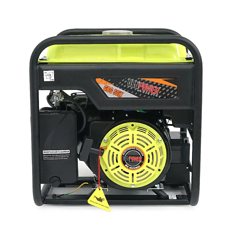 Генератор інверторний БЕНЗИНОВИЙ GENPOWER GBG 50IXE 3.6kW (5kVA), однофазний, 230V, 50Hz, DC12V. об'єм 15.0л. витрата 0,374Lt/kWt.стартер (без АКБ), 465*445*505mm. 30кг. - фото 3