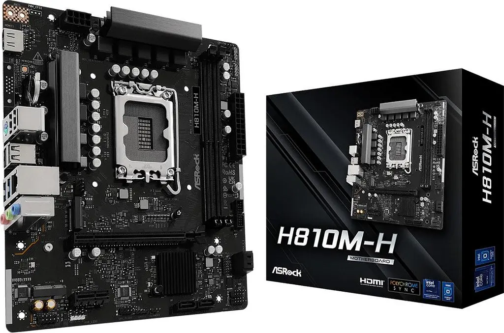 Материнська плата ASRock H810M-H (H810M-H) (Socket 1851, Intel H810, Micro-ATX) - фото 2