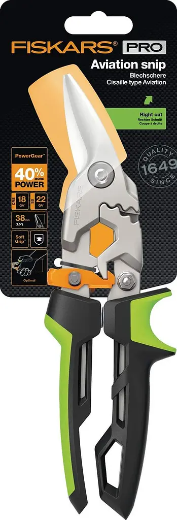Ножиці для металу праві Fiskars PowerGear (1027208) - фото 7