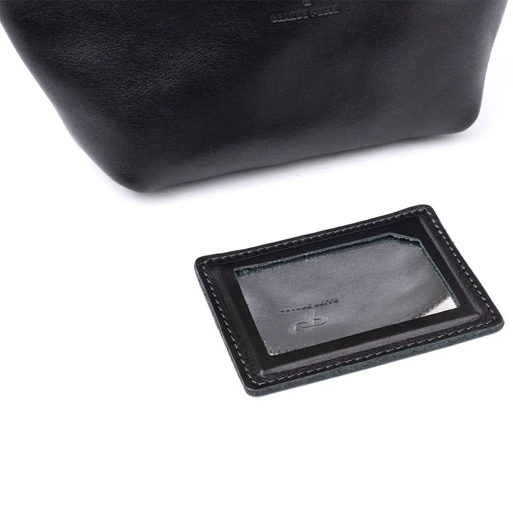Жіноча косметичка зі шкіри Amelin Grande Pelle 11302 чорна - фото 3
