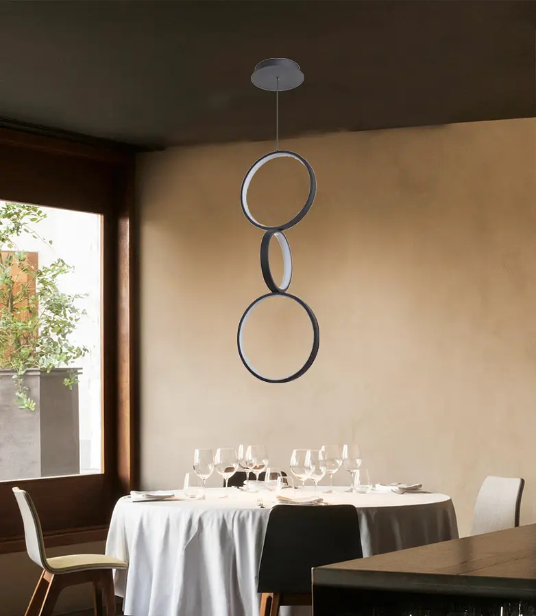 Світильник стельовий Brille підвісний світлодіодний для спальні BL-848S/64W WW BK - фото 4