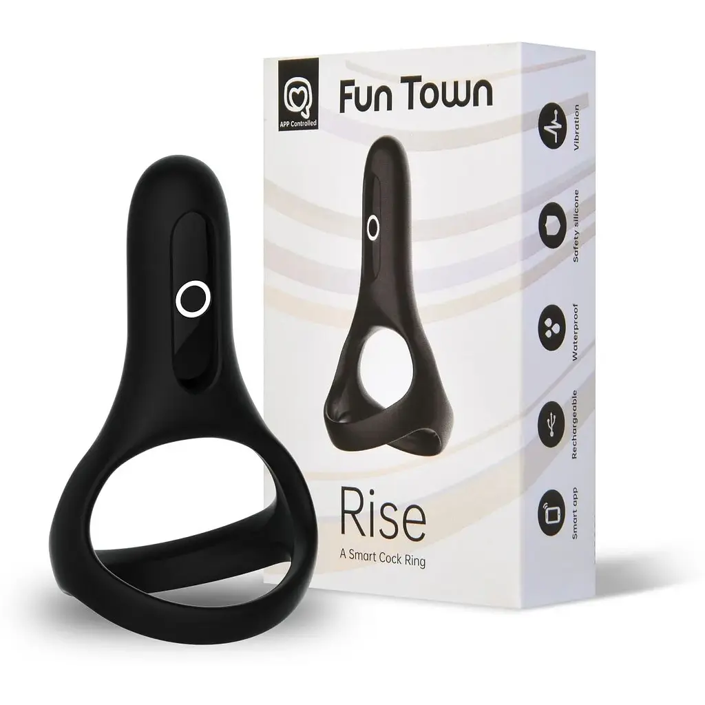 Подвійне ерекційне кільце Fun Town Rise Black - фото 2