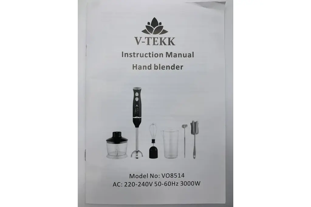 Універсальний занурювальний блендер V-TEKK Blender Set 6 в 1 3000 Вт червоний VO8514 - фото 3
