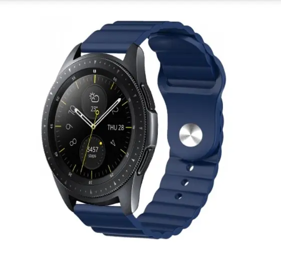 Ремінець BeWatch для Samsung Galaxy Watch 42/3 41 мм/Active/Active 2 силіконовий 20 мм Wave Темно Синій (1010706) - фото 6