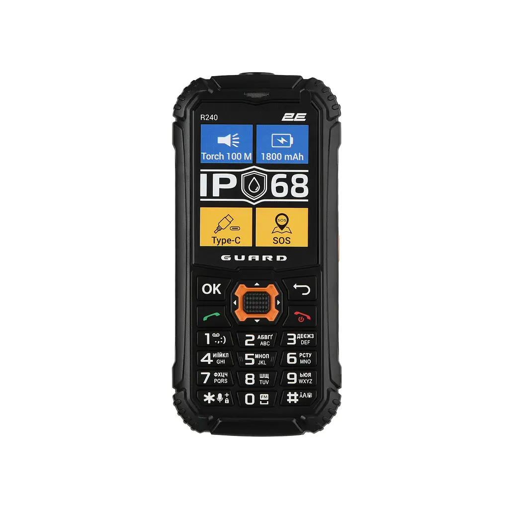 2E Мобільний телефон R240 2025 2.4 2SIM, 2500мА•год, чорний - фото 7