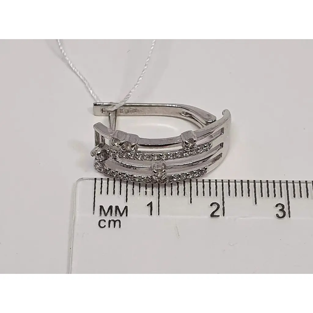 Срібні сережки Vegas з фіанітами. 20045Р - фото 6