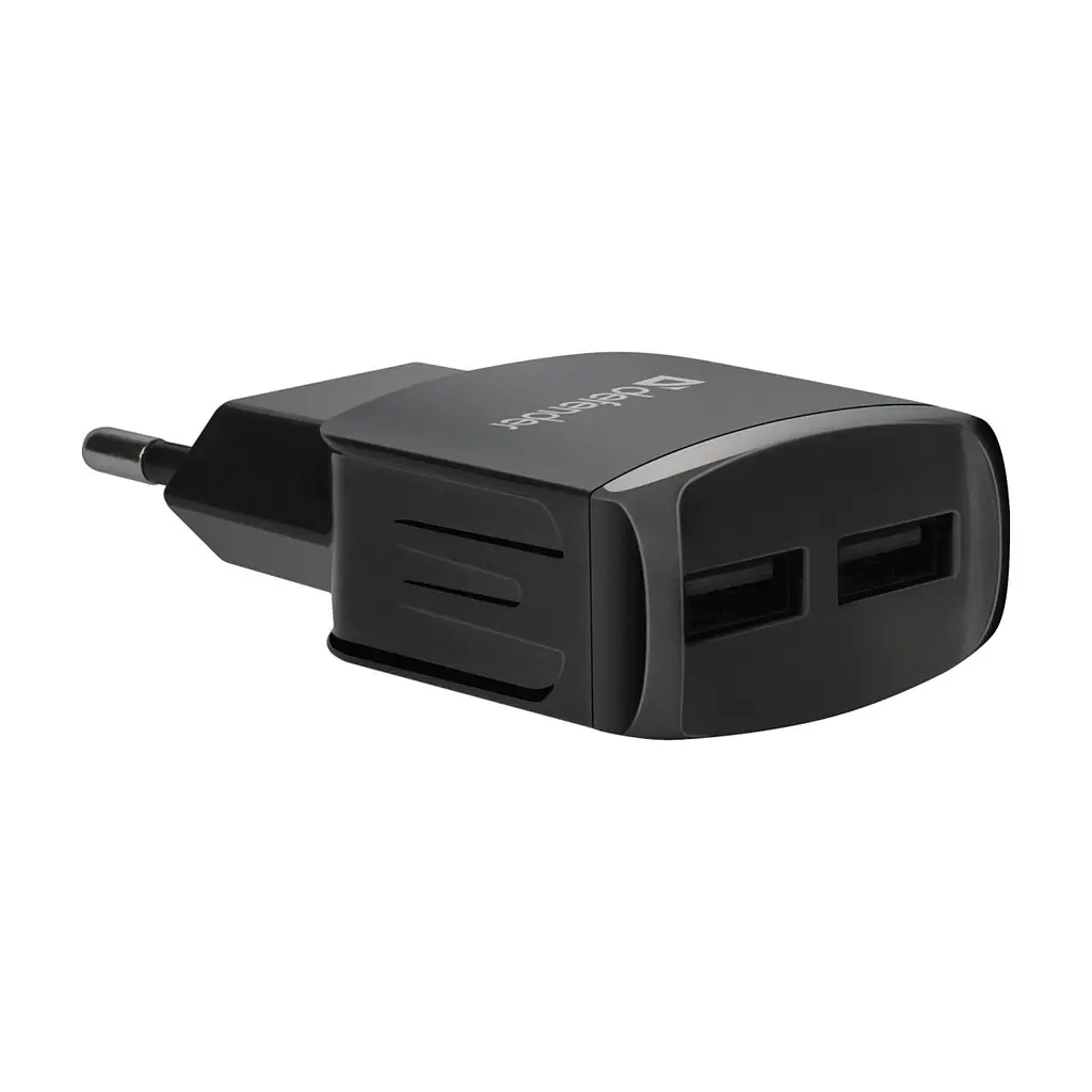 Зарядное устройство для Defender EPA-13 black, 2xUSB, 5V/2.1A, package (83840) - фото 2
