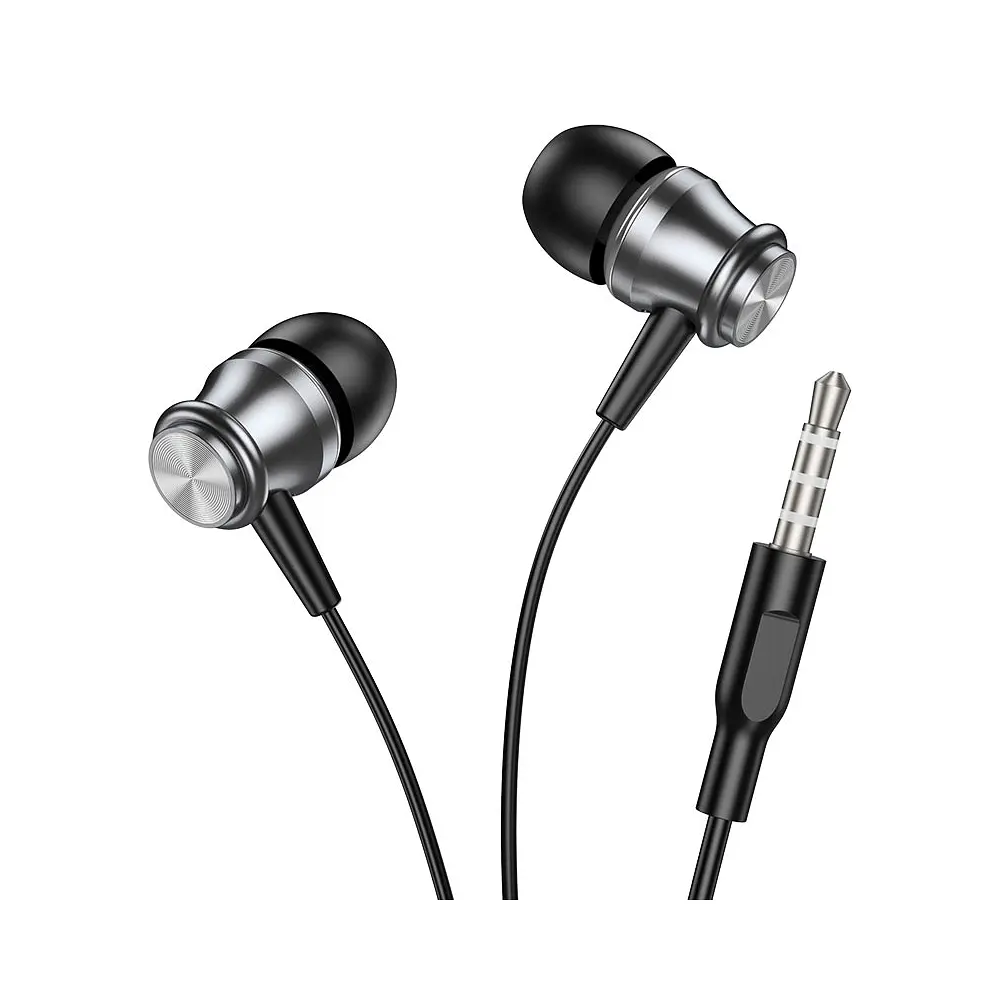 Наушники Borofone BM75 Platinum metal universal earphones with microphone 1.2m (серый) - фото 4