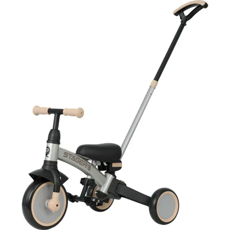 Дитячий велосипед Qplay Stager 3 в 1 з ручкою, біговел, Silver (T80STAGERSilver)