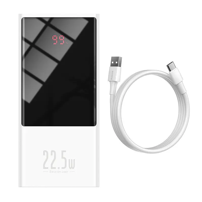 Портативна батарея Powerbank Baseus Super Xiaomini Digital Display 10000 mAh 22.5W PPMN-A02 White - фото 4