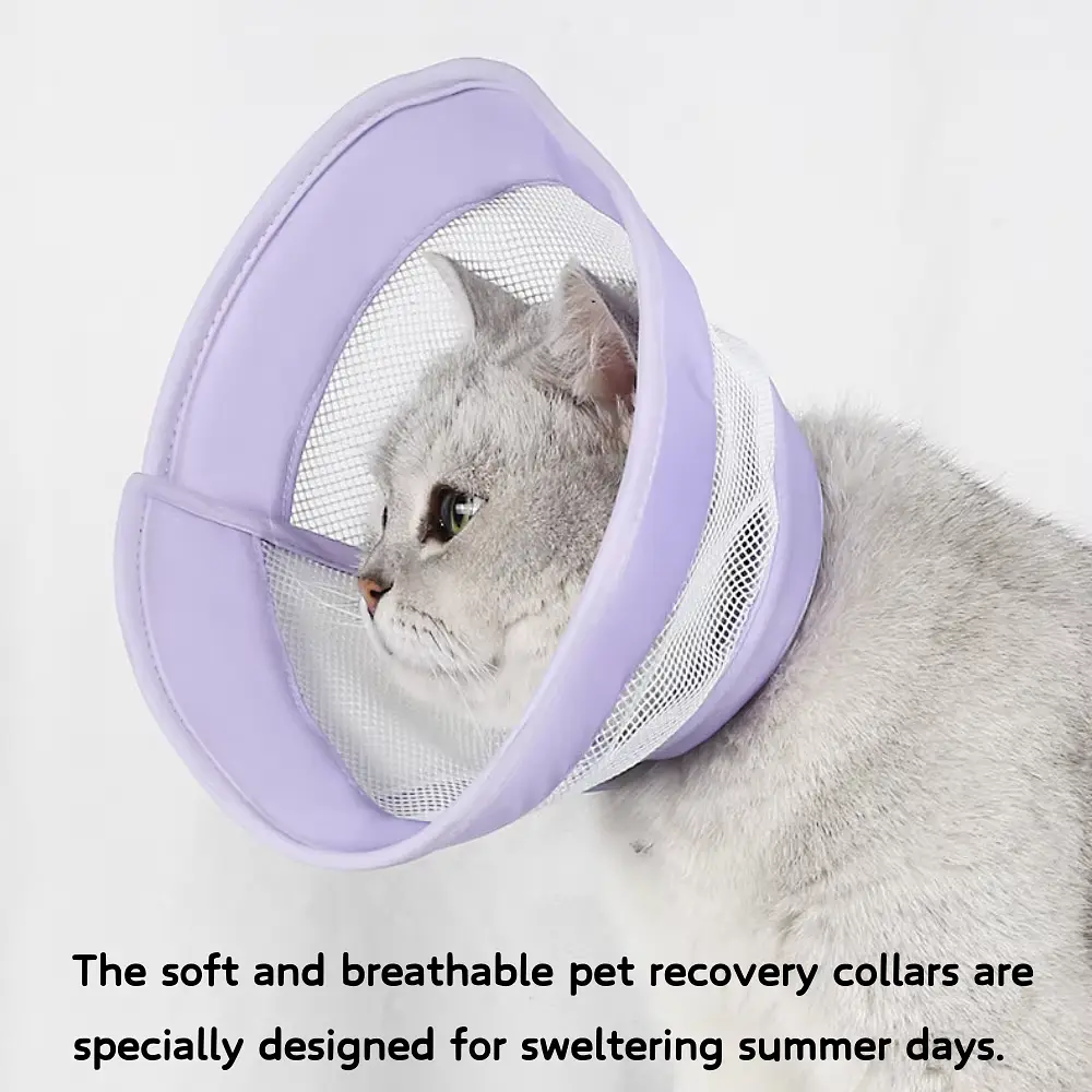 Захисний комір для котів Derby Breathable Cat Elizabeth Collar, Purple, L 20-26 см - фото 6