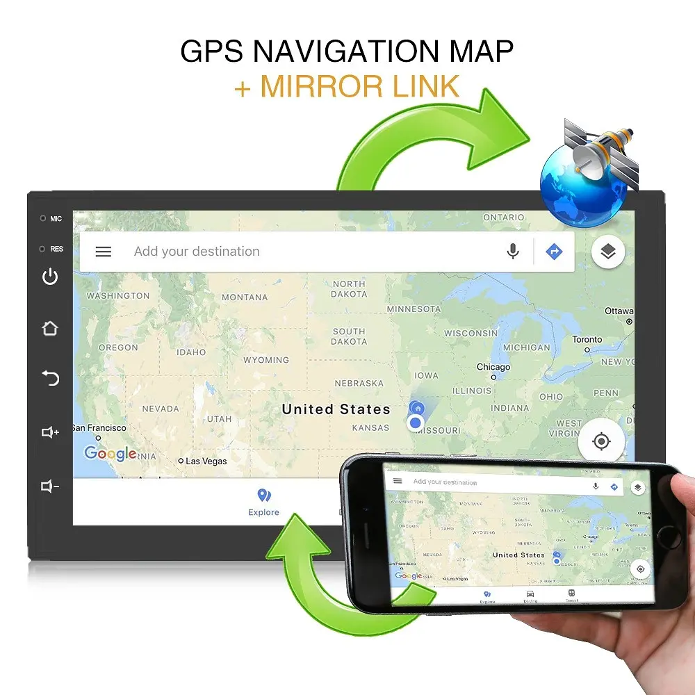 Автомагнітола 2DIN 7" UNIVESAL ANDROID SMALL з GPS модулем WiFi Bluetooth та FM радіо MP5 плеєр - фото 4